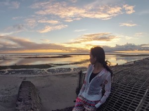Michelle-Looking-over-to-Sunset