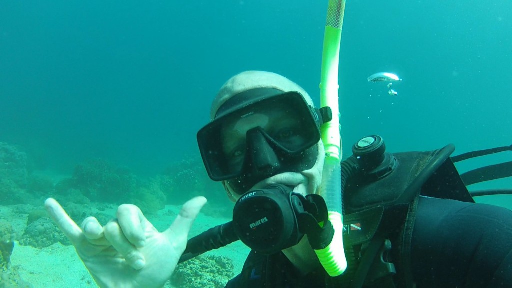 Me waving scuba