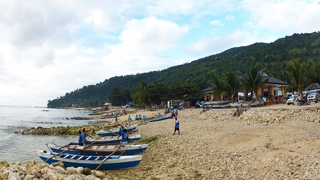 Oslob boat and briefing area